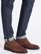 Marks & Spencer Leather Lightweight Lace-up Chukka Boots With Airflex&trade; Brown