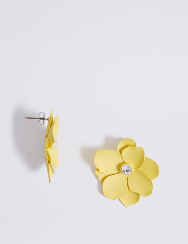 Marks & Spencer Soft Flower Stud Earrings Yellow