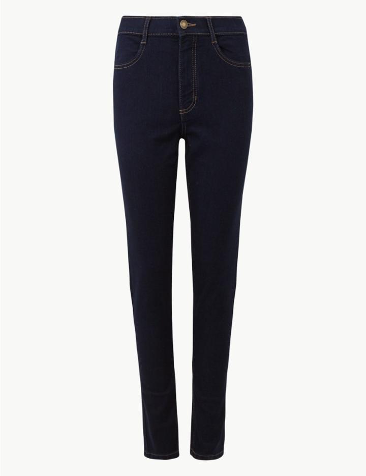 Marks & Spencer Mid Rise Skinny Leg Jeans Dark Indigo