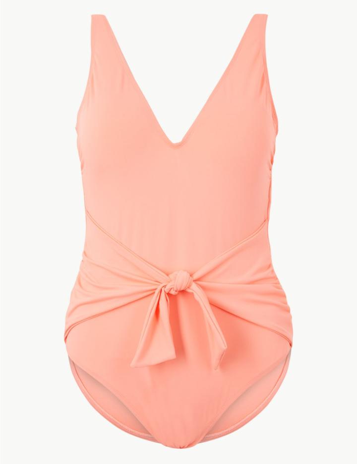 Marks & Spencer Secret Slimming&trade; Padded Plunge Swimsuit Coral
