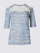Marks & Spencer Printed Short Sleeve T-shirt Ivory Mix