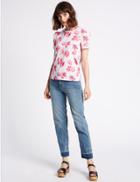 Marks & Spencer Drop Hem Mid Rise Straight Leg Jeans Light Indigo
