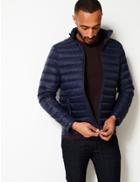 Marks & Spencer Down & Feather Puffer Jacket With Stormwear&trade; Navy
