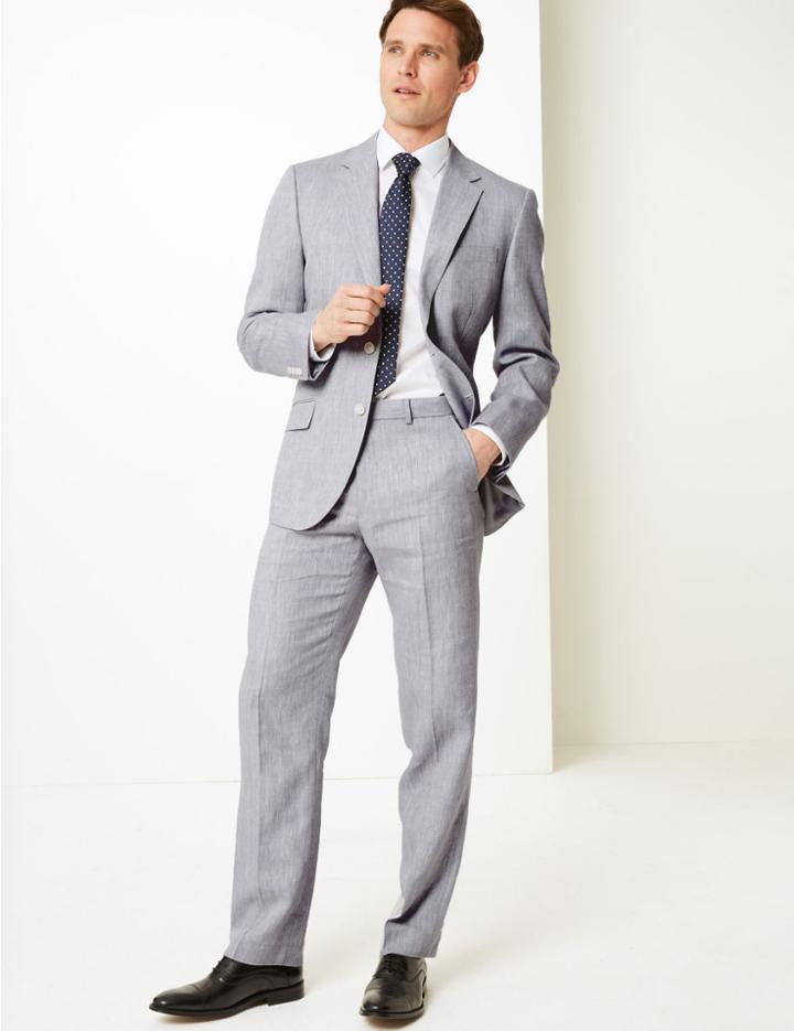 Marks & Spencer Regular Fit Trousers Grey