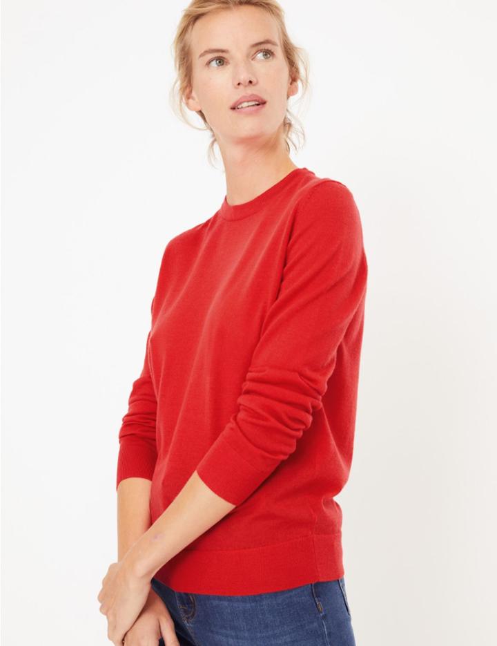 Marks & Spencer Pure Merino Wool Round Neck Jumper Chilli