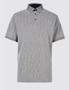 Marks & Spencer Slim Fit Modal Rich Textured Polo Shirt Navy Mix