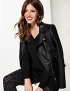 Marks & Spencer Cashmilon&trade; Textured V-neck Tunic Jumper Black