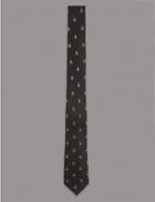 Marks & Spencer Silk Rich Novelty Tie Black Mix