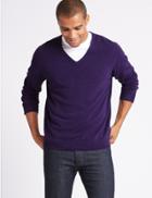 Marks & Spencer Cashmilon&trade; V-neck Jumper Grape
