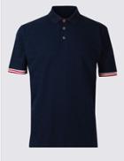 Marks & Spencer Pure Cotton Polo Shirt Navy