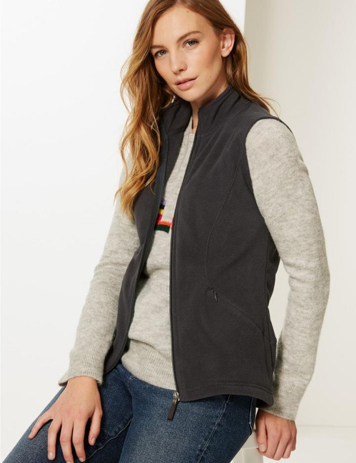 Marks & Spencer Funnel Neck Gilet Charcoal