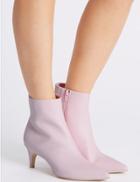 Marks & Spencer Kitten Heel Side Zip Ankle Boots Pink