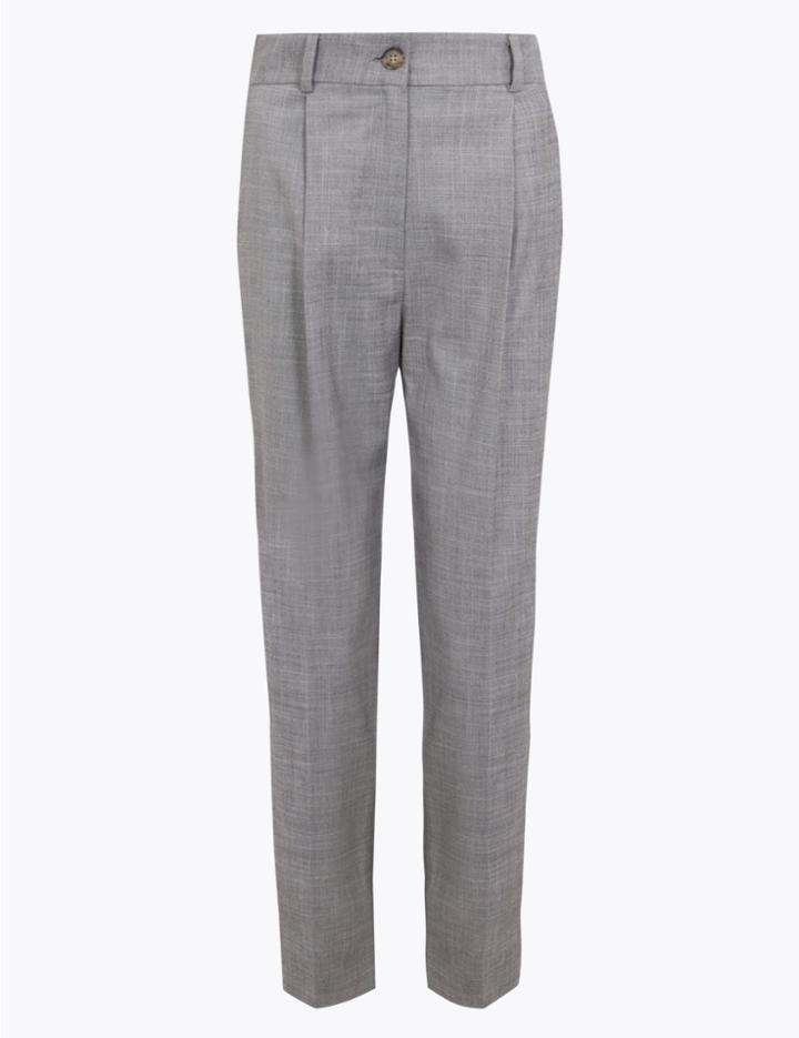 Marks & Spencer Tapered Ankle Grazer Trousers Grey