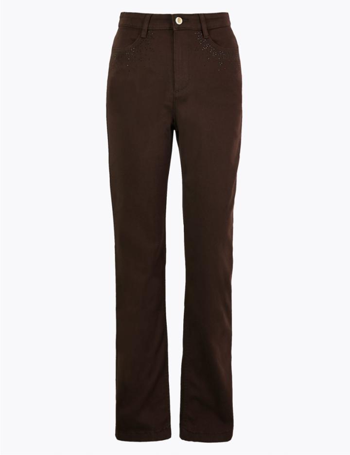 Marks & Spencer Roma Rise Straight Leg Jeans Raisin