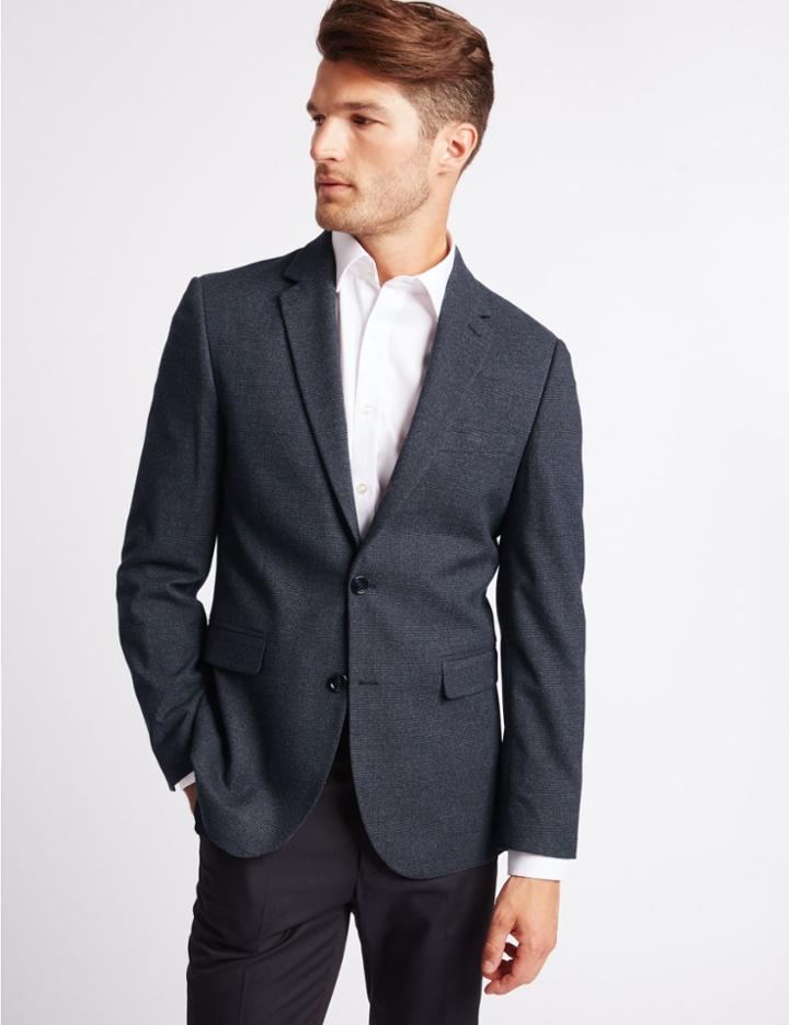 Marks & Spencer Tailored Fit Jacket Medium Navy