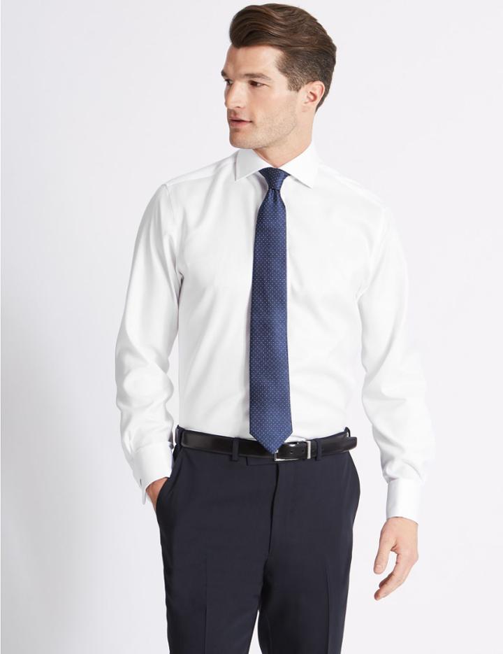 Marks & Spencer Regular Fit Cutaway Collar Double Cuff Shirt White