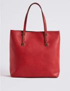 Marks & Spencer Faux Leather Carry All Shopper Bag Red