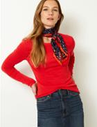 Marks & Spencer Pure Cotton Long Sleeve Regular Fit T-shirt Red
