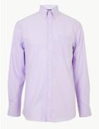 Marks & Spencer Pure Cotton Tailored Fit Oxford Shirt Soft Lilac