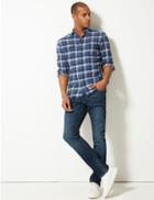 Marks & Spencer Slim Fit Japanese Selvedge Stretch Jeans Medium Blue