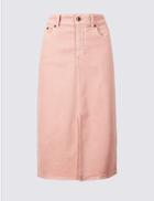 Marks & Spencer Denim Midi Skirt Soft Pink