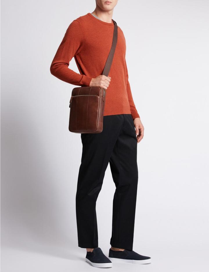Marks & Spencer Pebble Grain Leather Crossbody Bag Tan