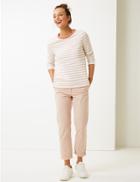 Marks & Spencer Pure Cotton Tapered Leg Chinos Pink