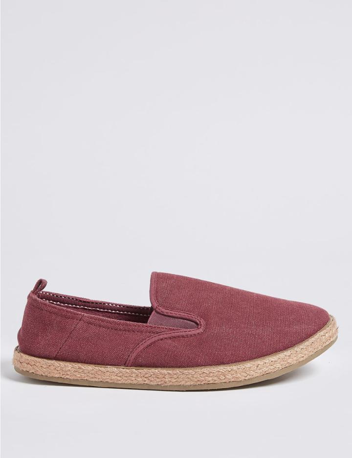 Marks & Spencer Slip-on Espadrilles Dark Red