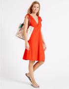 Marks & Spencer Knot Front Vest Dress Orange