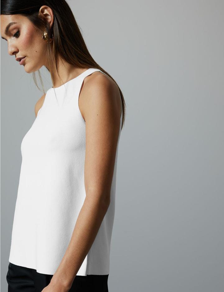 Marks & Spencer Ribbed Knitted Top Winter White