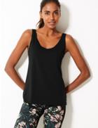 Marks & Spencer Active Bonded V-neck Vest Top Black
