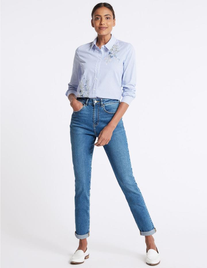 Marks & Spencer High Waist Mom Jeans Light Blue