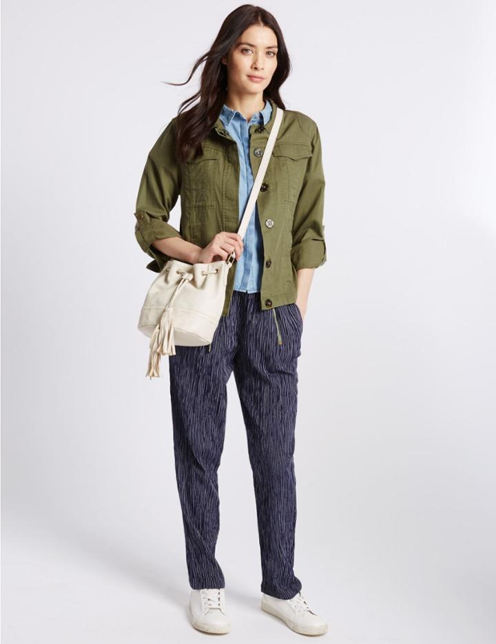 Marks & Spencer Leather Tassel Duffle Bag Putty Mix