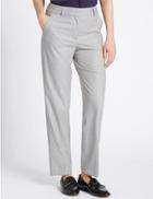 Marks & Spencer Pinstripe Straight Leg Trousers Grey Mix