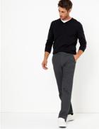 Marks & Spencer Regular Fit Cotton Rich Trousers