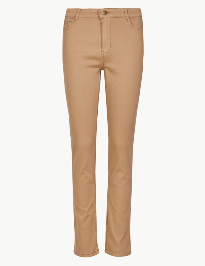 Marks & Spencer Mid Rise Slim Fit Jeans Light Buff