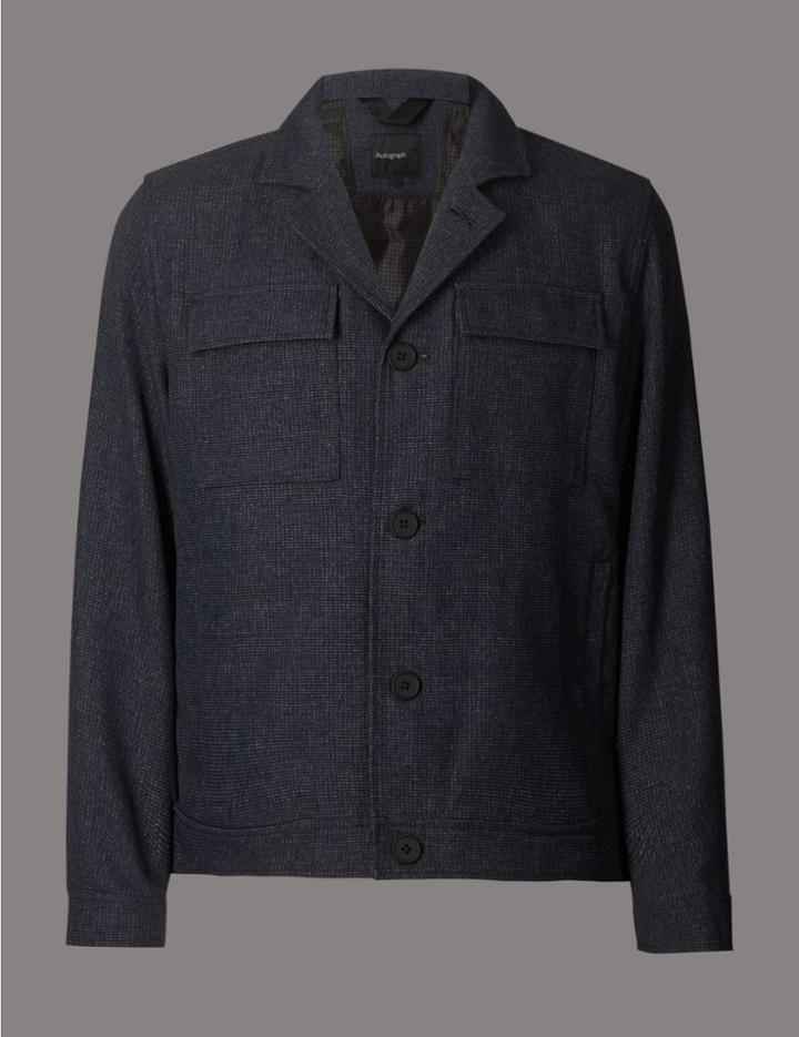 Marks & Spencer Harrington Jacket Dark Navy Mix