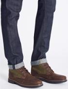Marks & Spencer Leather Lace-up Boots Brown Mix