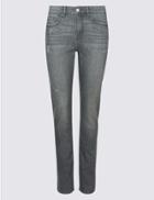 Marks & Spencer Mid Rise Relaxed Slim Leg Jeans Grey Mix