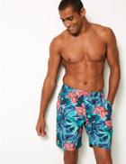 Marks & Spencer Quick Dry Printed Swim Shorts Green