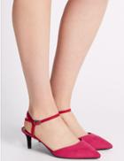 Marks & Spencer Wide Fit Kitten Heel Sandals With Insolia&trade; Pink