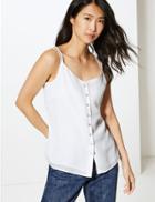 Marks & Spencer Button Detailed Camisole Top Ivory