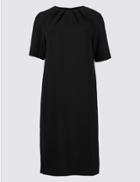 Marks & Spencer Pleated Short Sleeve Tunic Dress Black