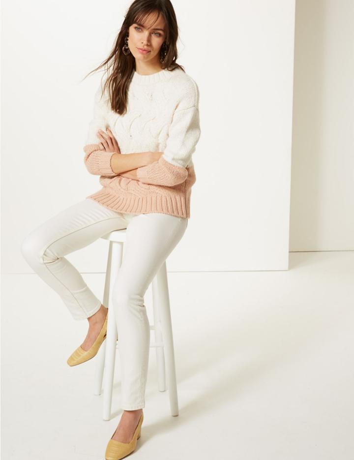 Marks & Spencer Lily Mid Rise Slim Jeans Ecru