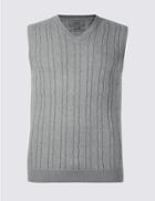 Marks & Spencer Pure Cotton Textured Slipover Jumper Grey