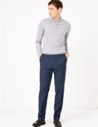 Marks & Spencer Tailored Fit Trousers With Stretch Indigo