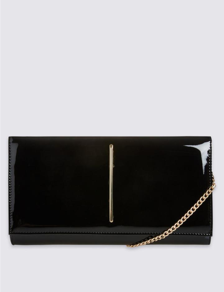 Marks & Spencer Metal Bar Clutch Bag Black