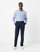 Marks & Spencer Slim Fit Striped Easy To Iron Shirt Blue Mix