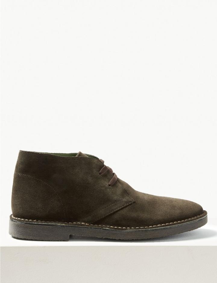 Marks & Spencer Suede Lace-up Desert Boots Brown