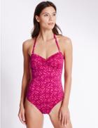 Marks & Spencer Secret Slimming&trade; Tile Print Swimsuit Pink Mix